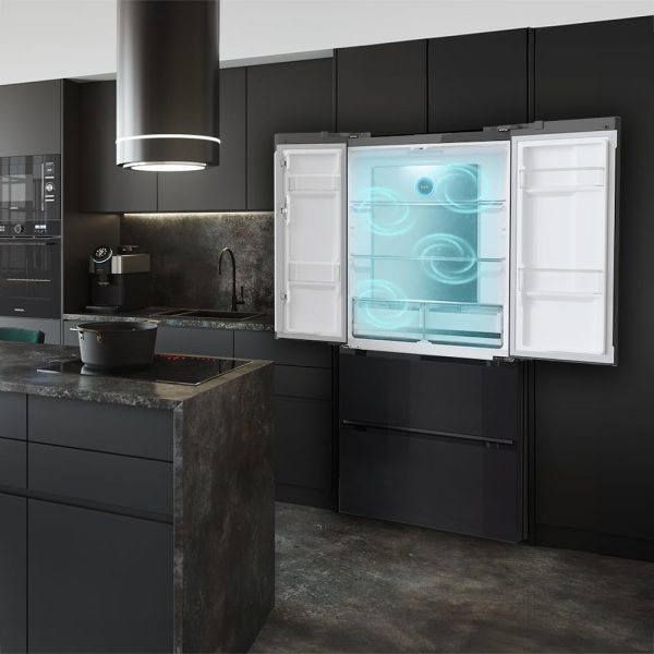 Cecotec Refrigerateur Congelateur 4 Portes Française Bolero CoolMarket FD 436 Black Glass E. Réfrigérateur 436L – Image 2