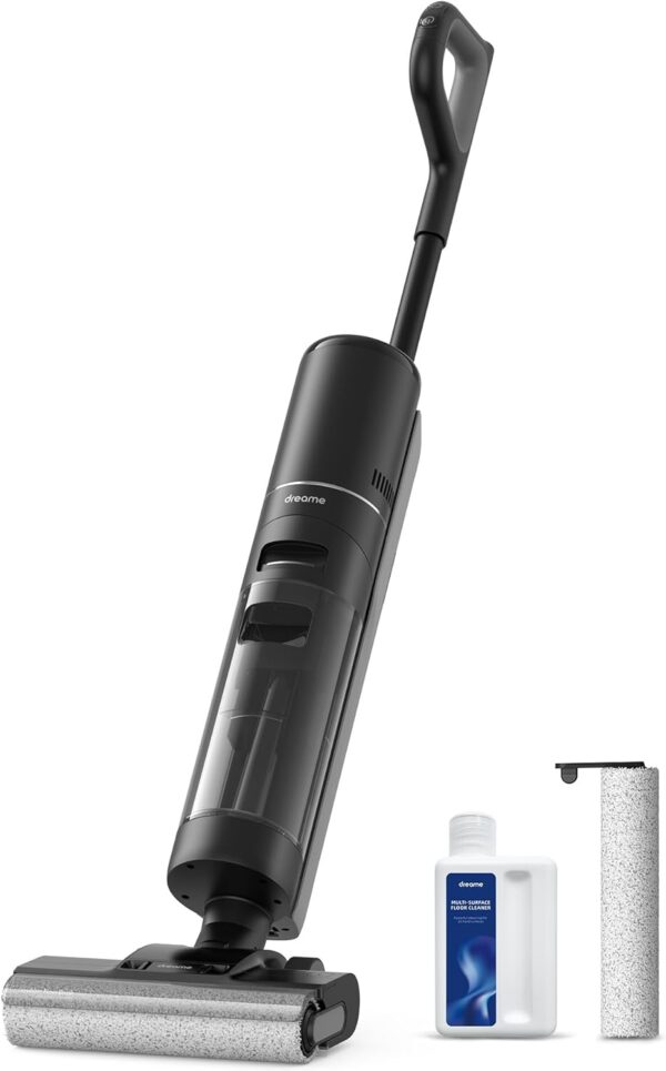 dreame H12 Pro Aspirateur Eau et Poussière Intelligent Sec et Humide sans Fil, Séchage àl'air Chaud, Nettoyage des Bords, Réservoir Eau 900 ML, Autonomie de 35 Min, Écran LED