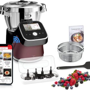 Moulinex, I-Companion Touch Pro, Robot cuiseur, 18 fonctions, Connecté, Pesage intégré, Capacité XL 10 personnes, Noir, Fabriqué en France, HF93E610
