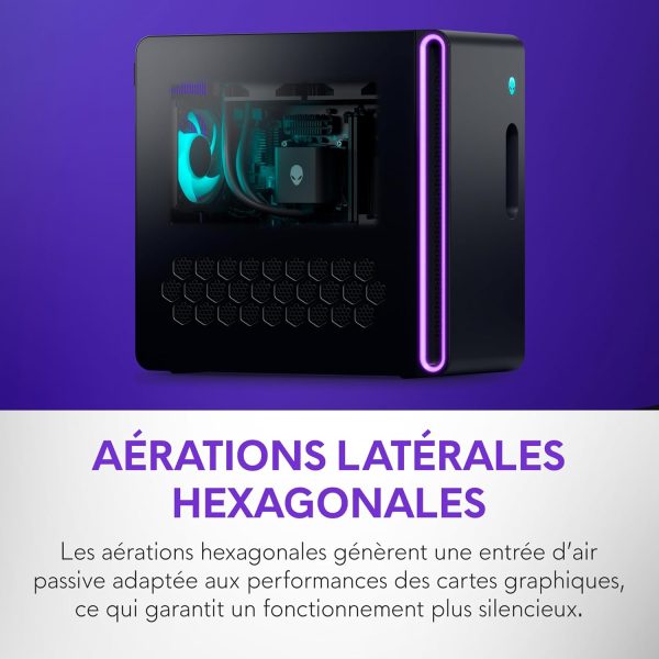 Alienware Aurora PC Gamer ACT1250 - Intel Core Ultra 7 265KF Series 2, Nvidia GeForce RTX 5070, 32 Go RAM DDR5, 1 to SSD, Refroidissement Liquide, Alim 1000W, Windows 11 Home, Panneau Transparent – Image 6