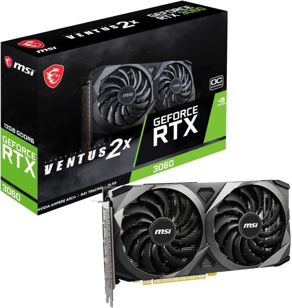 MSI GeForce RTX 3060 VENTUS 2X 12G OC Carte graphique - 12 Go GDDR6, 1807 MHz, PCI Express Gen 4, 192 Bits, 3x DP v 1.4a, HDMI 2.1 (Prend en Charge 4K à 120 Hz)
