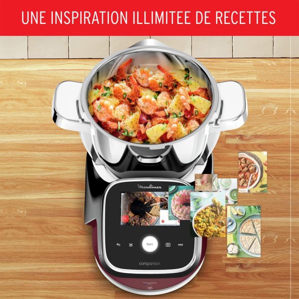 Moulinex, I-Companion Touch Pro, Robot cuiseur, 18 fonctions, Connecté, Pesage intégré, Capacité XL 10 personnes, Noir, Fabriqué en France, HF93E610 – Image 3