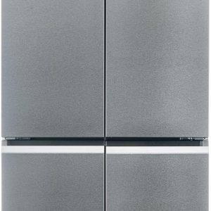 Haier HCR5919ENMM Réfrigérateur Multi-Portes Cube 90 Série 5-4 Portes, Total No Frost, MyZone, Humidity Zone, Compresseur Inverter, LED, 908x748x1905 mm, Classe E, New Platinum Inox [Classe énergétique E]