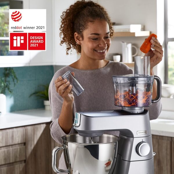 Kenwood Titanium Chef Baker XL, Robot Pâtissier avec Batteur K, Crochet Pétrisseur, Fouet et Bol de 7 Litres, KVL85.424SI, 1200W, Argent – Image 9