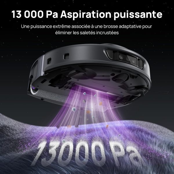 3i S10 Ultra Robot Aspirateur Laveur, avec Système WaterRecycle, Aspiration de 13000 Pa, Rouleau Serpillère Extensible et Auto-nettoyant, Lavage & Auto-Séchage du Mop, Auto-vidange & Remplissage – Image 6