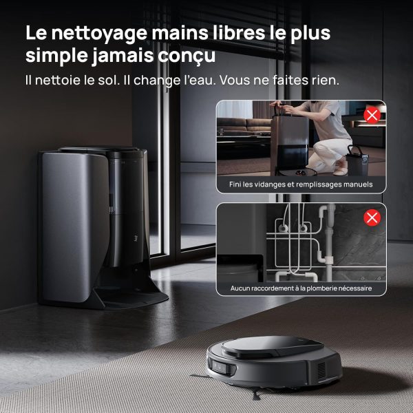 3i S10 Ultra Robot Aspirateur Laveur, avec Système WaterRecycle, Aspiration de 13000 Pa, Rouleau Serpillère Extensible et Auto-nettoyant, Lavage & Auto-Séchage du Mop, Auto-vidange & Remplissage – Image 2
