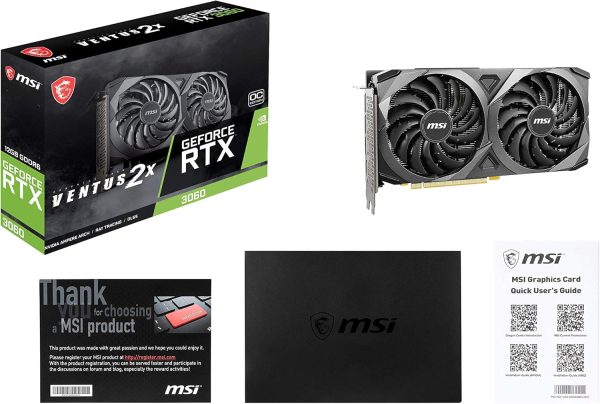 MSI GeForce RTX 3060 VENTUS 2X 12G OC Carte graphique - 12 Go GDDR6, 1807 MHz, PCI Express Gen 4, 192 Bits, 3x DP v 1.4a, HDMI 2.1 (Prend en Charge 4K à 120 Hz) – Image 3