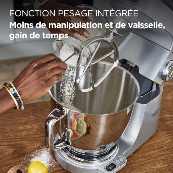 Kenwood Titanium Chef Baker XL, Robot Pâtissier avec Batteur K, Crochet Pétrisseur, Fouet et Bol de 7 Litres, KVL85.424SI, 1200W, Argent – Image 2